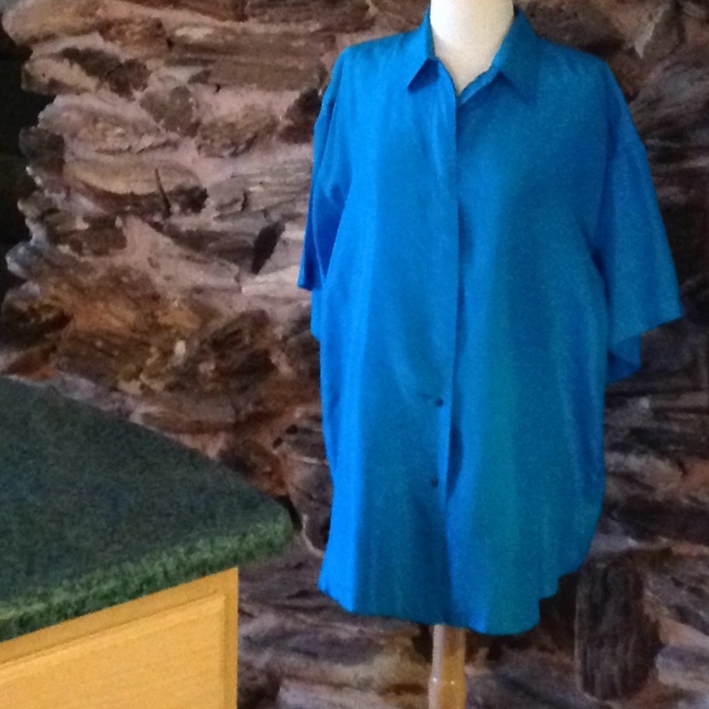Silk Turquoise blouse